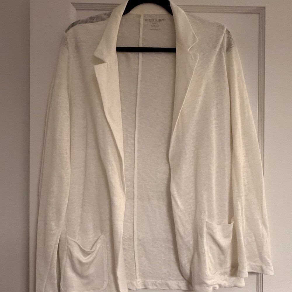 White linen Majestic Filatures jacket Size 3/M-L